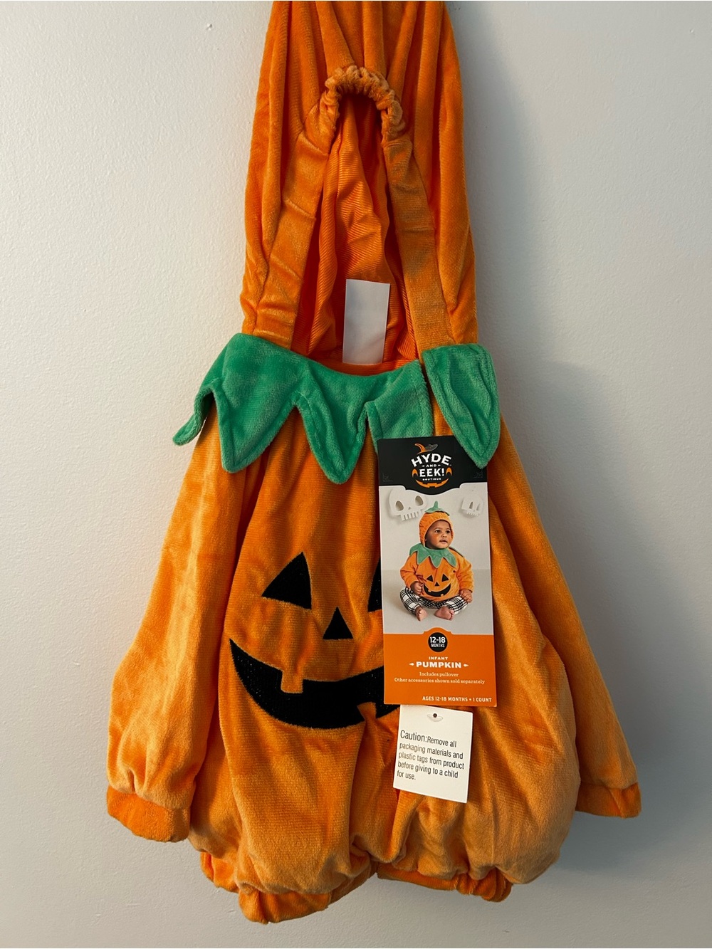 Target Orange Pumpkin Costume with Green Leaf Collar